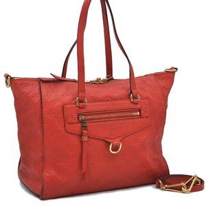 Lumineuse PM Empreinte Leather Red Shoulder Bag